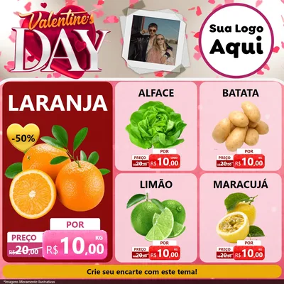 Modelo de Rede Social para Feed Facebook com o tema Valentine's Day para Hortifrúti