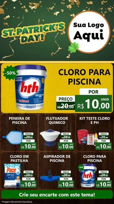 Modelo de Rede Social para Stories com o tema St Patriks Day para Produtos para Piscina