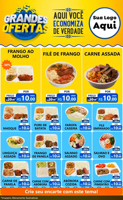 Modelo de Encarte para Encarte Grande com o tema Grandes Ofertas para Restaurante