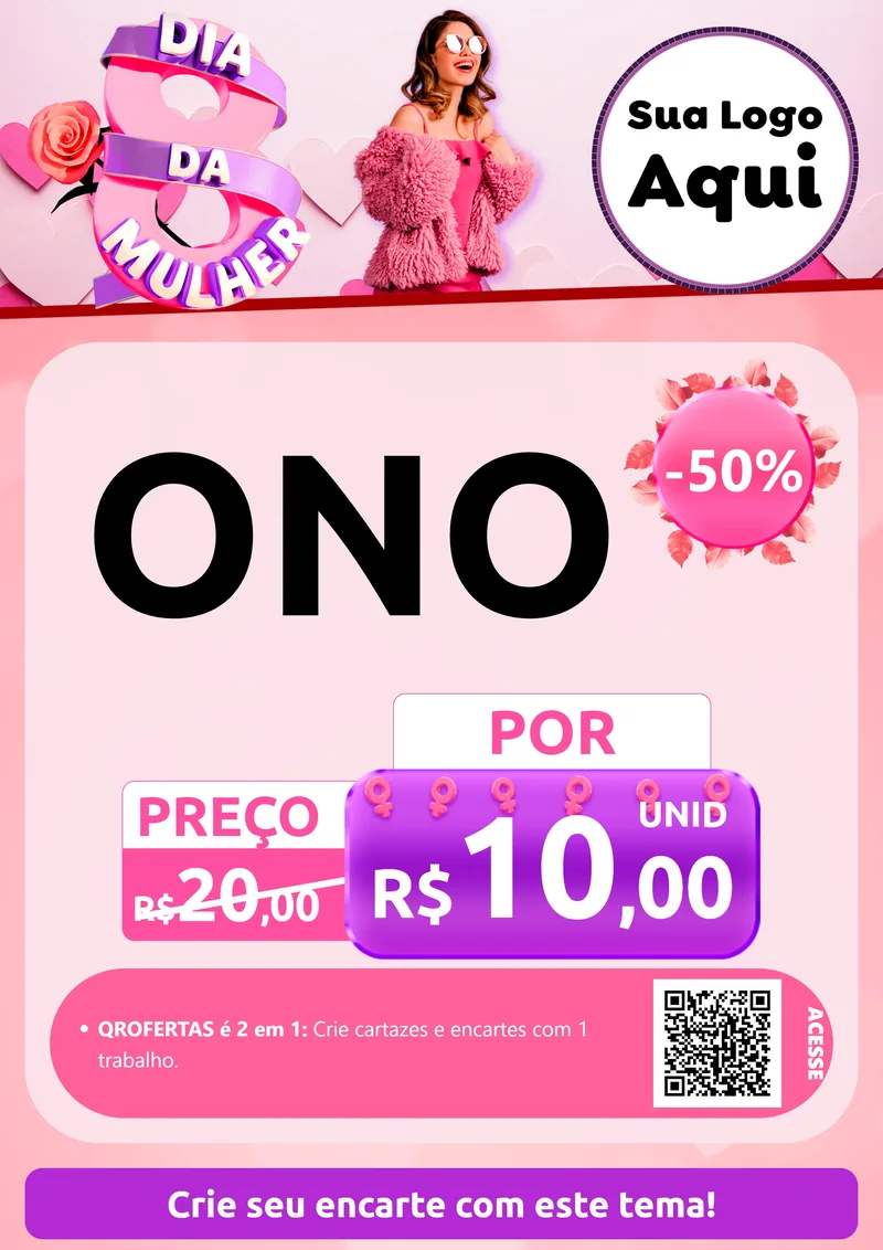 Modelo de Cartaz para Cartaz A4 Vertical com o tema Dia da Mulher para Óticas