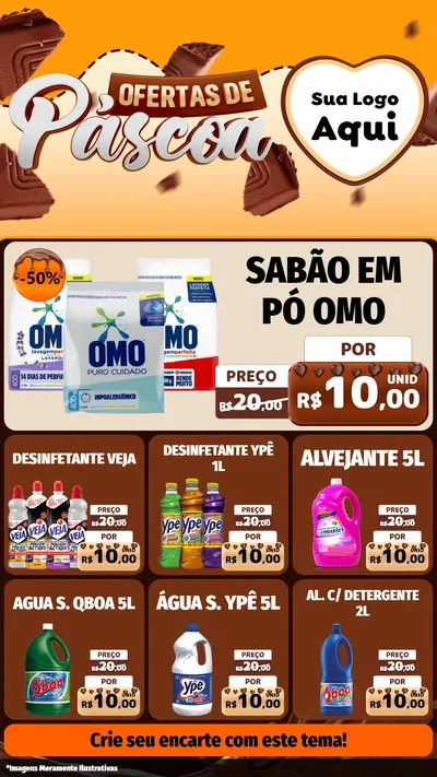 Modelo de Rede Social para Stories com o tema Ofertas de Páscoa para Produtos de Limpeza