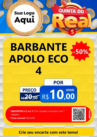 Modelo de Cartaz para Cartaz A4 Vertical com o tema Quinta do Real para Armarinho e Aviamentos