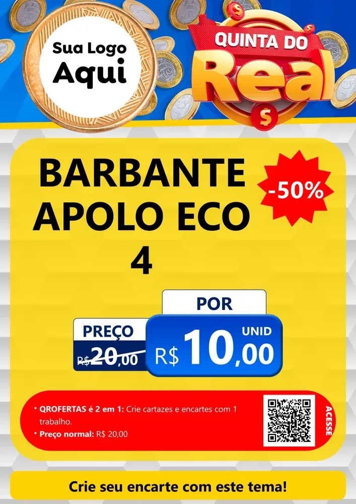 Modelo de Cartaz para Cartaz A4 Vertical com o tema Quinta do Real para Armarinho e Aviamentos