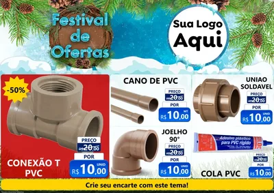Modelo de Encarte para Encarte A4 Horizontal com o tema Festival de Ofertas - Inverno para Tubos e conexões