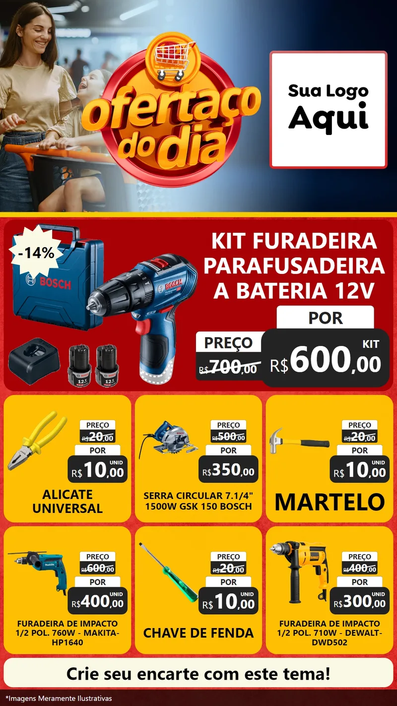Modelo de Rede Social para Stories com o tema Ofertaço Do Dia para Maquinas e Ferramentas