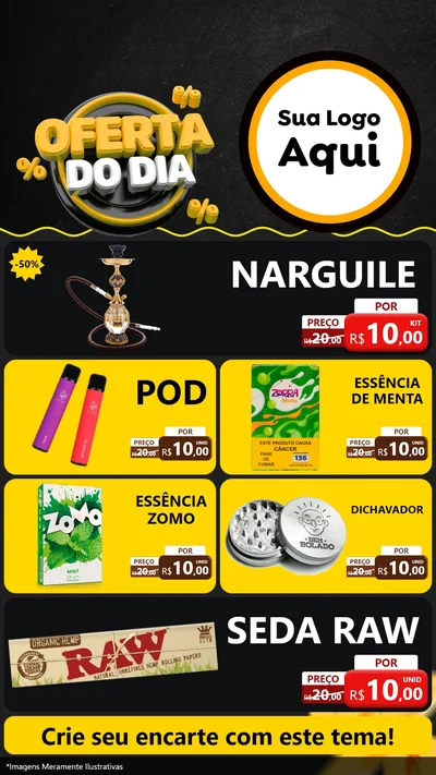 Modelo de TV para TV Vertical com o tema Oferta Do Dia para Tabacaria