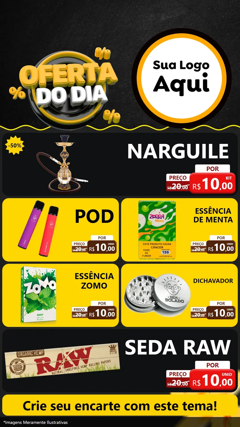 Modelo de TV para TV Vertical com o tema Oferta Do Dia para Tabacaria