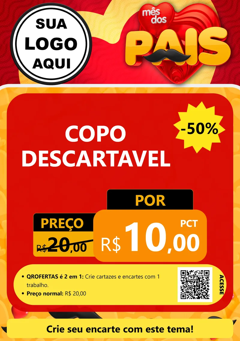 Modelo de Cartaz para Cartaz A4 Vertical com o tema Mês Dos Pais para Embalagens