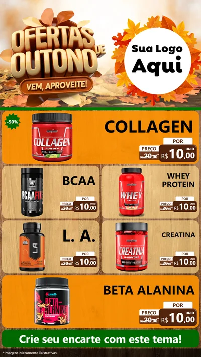 Modelo de TV para TV Vertical com o tema Ofertas de Outono - Vem, Aproveite! para Suplementos alimentares