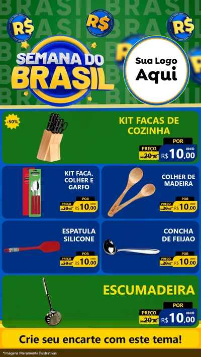 Modelo de TV para TV Vertical com o tema Semana Do Brasil para Utilidades Domésticas