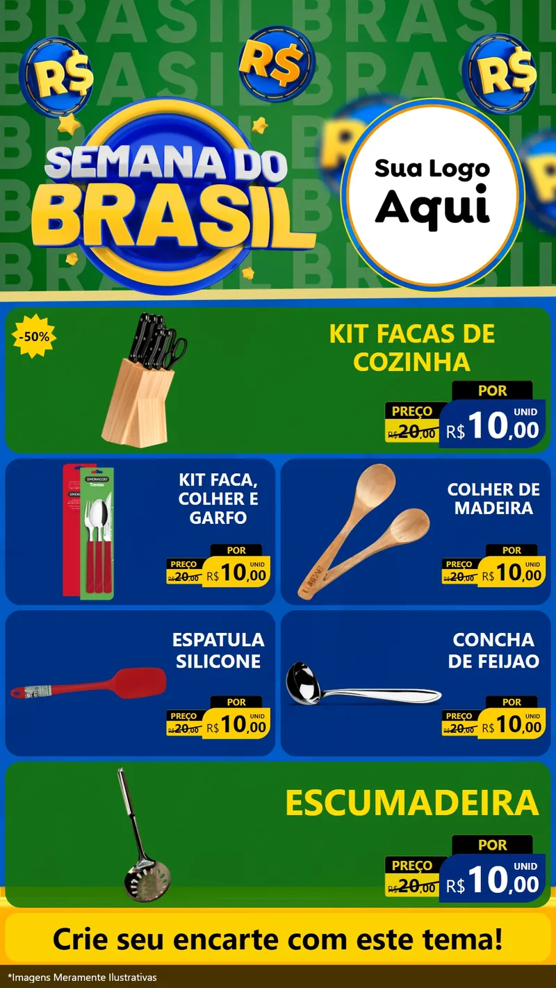 Modelo de TV para TV Vertical com o tema Semana Do Brasil para Utilidades Domésticas