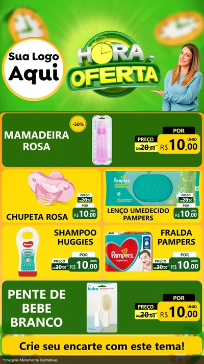 Modelo de TV para TV Vertical com o tema Hora da Oferta para Bebês