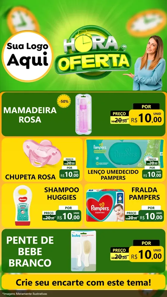 Modelo de TV para TV Vertical com o tema Hora da Oferta para Bebês