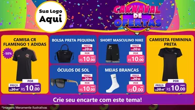 Modelo de TV para TV Horizontal com o tema Carnaval de Ofertas para Roupas e acessórios