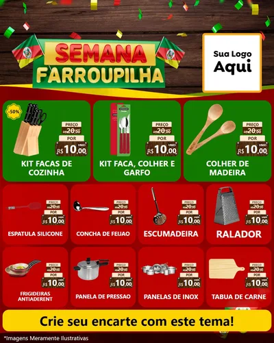Modelo de Rede Social para Feed Instagram com o tema Semana Farroupilha para Utilidades Domésticas