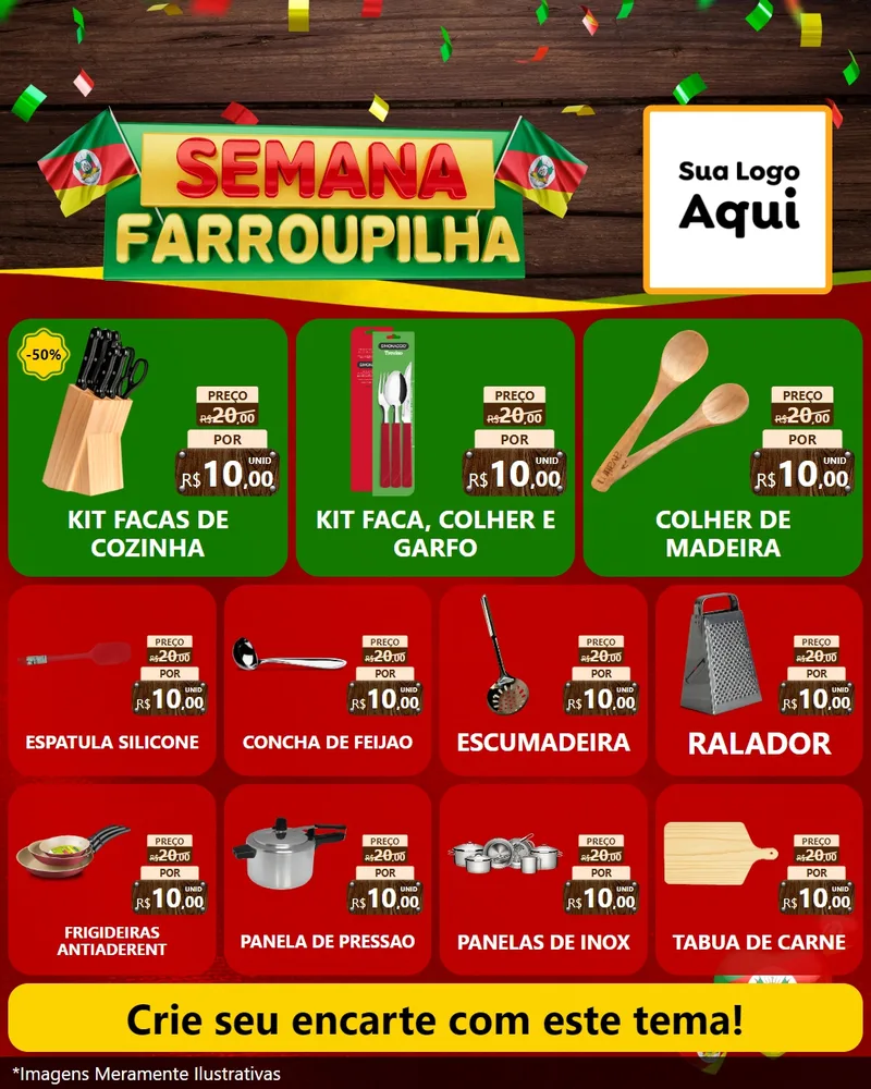 Modelo de Rede Social para Feed Instagram com o tema Semana Farroupilha para Utilidades Domésticas
