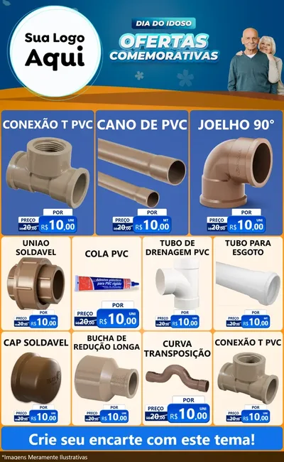 Modelo de Encarte para Encarte Grande com o tema Dia do Idoso