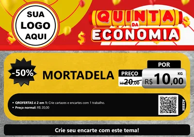 Modelo de Cartaz para Cartaz A4 Horizontal com o tema Quinta da Economia para Frios e Laticínios
