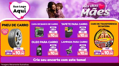 Modelo de TV para TV Horizontal com o tema Mês das Mães para Auto peças