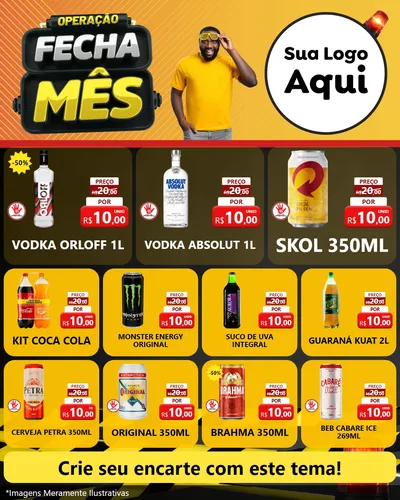 Modelo de Rede Social para Feed Instagram com o tema Operação Fecha Mês para Distribuidora de bebidas