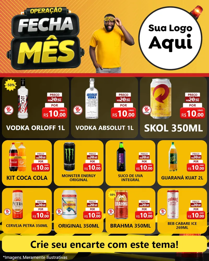 Modelo de Rede Social para Feed Instagram com o tema Operação Fecha Mês para Distribuidora de bebidas
