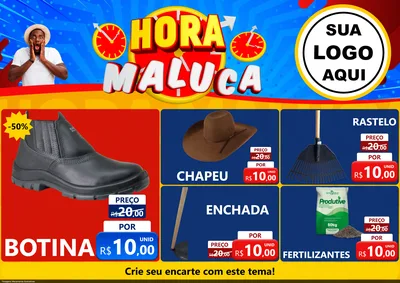 Modelo de Encarte para Encarte A4 Horizontal com o tema Hora Maluca para Agropecuária