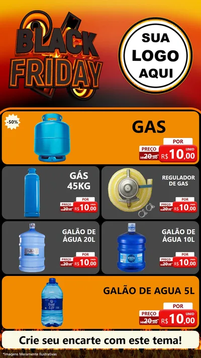 Modelo de TV para TV Vertical com o tema Black Friday para Água e gás
