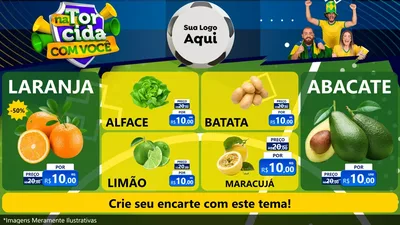 Modelo de TV para TV Horizontal com o tema Na Torcida Com Você - Copa para Hortifrúti