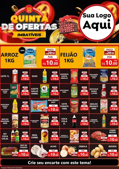 Modelo de Encarte para Encarte A4 Vertical com o tema Quinta de Ofertas Imbatíveis para Supermercado