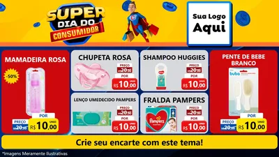 Modelo de TV para TV Horizontal com o tema Super Dia do Consumidor para Bebês