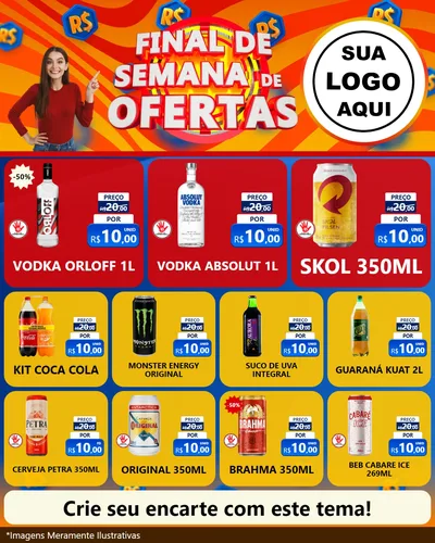 Modelo de Rede Social para Feed Instagram com o tema Final de Semana de Ofertas para Distribuidora de bebidas