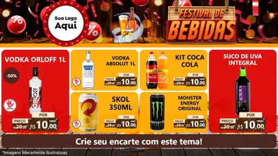 Modelo de TV para TV Horizontal com o tema Festival de Bebidas para Distribuidora de bebidas