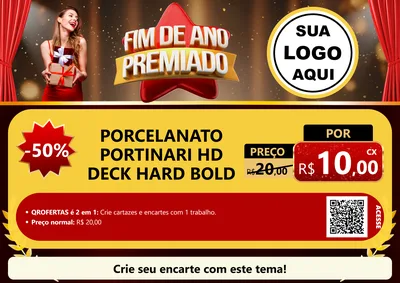 Modelo de Cartaz para Cartaz A4 Horizontal com o tema Fim de Ano Premiado para Pisos e revestimentos