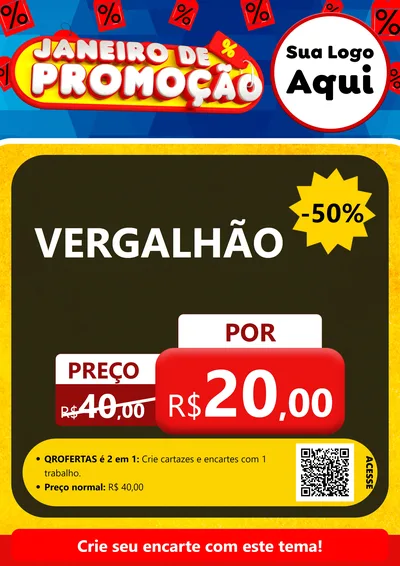 Modelo de Cartaz para Cartaz A4 Vertical com o tema Janeiro de Promoção para Ferragens