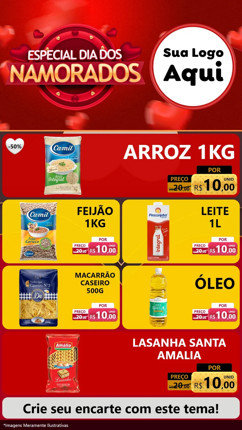 Modelo de TV para TV Vertical com o tema Especial Dia Dos Namorados para Supermercado