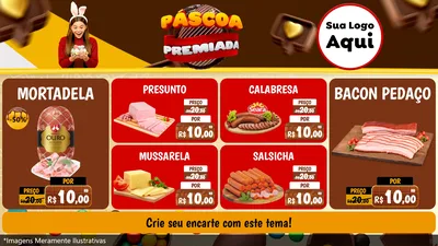 Modelo de TV para TV Horizontal com o tema Páscoa Premiada para Frios e Laticínios