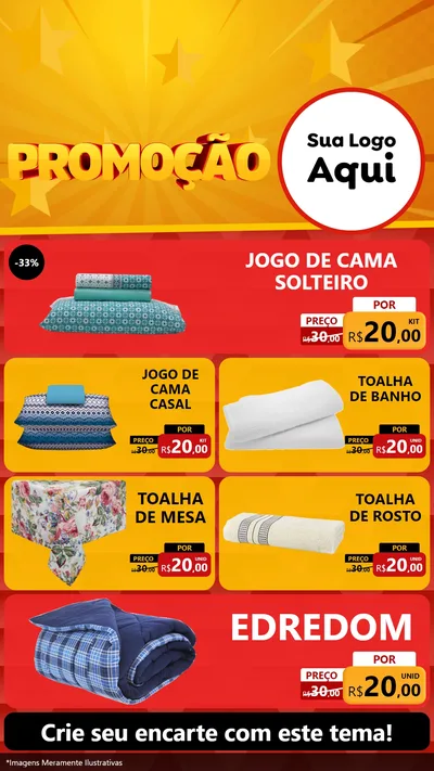 Modelo de TV para TV Vertical com o tema Promoção para Cama, Mesa e Banho