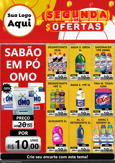 Modelo de Encarte para Encarte A4 Vertical com o tema Segunda de Ofertas para Produtos de Limpeza