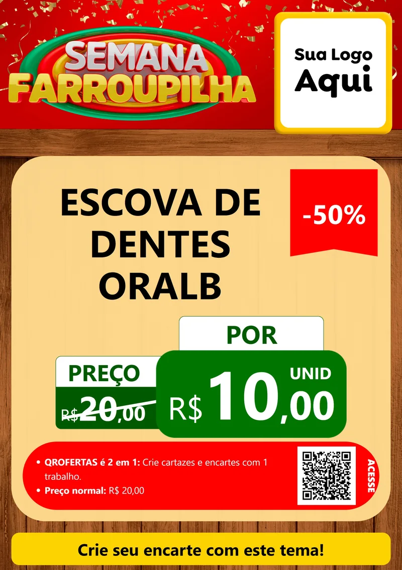 Modelo de Cartaz para Cartaz A4 Vertical com o tema Semana Farroupilha para Higiene Pessoal