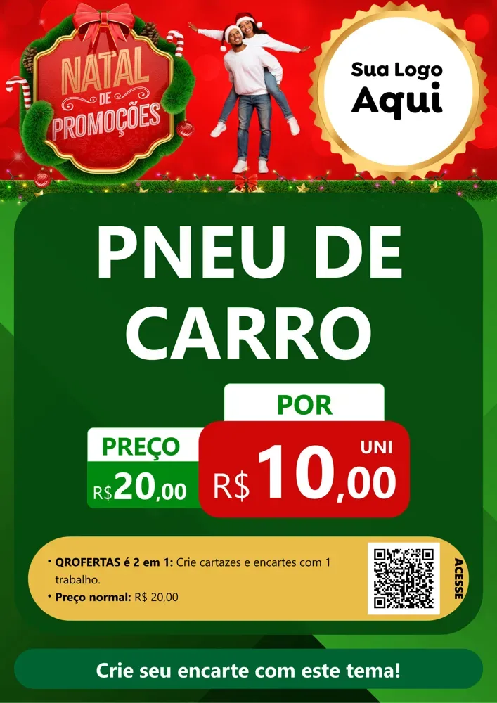 Modelo de Cartaz para Cartaz A4 Vertical com o tema Natal de Promoções para Auto peças
