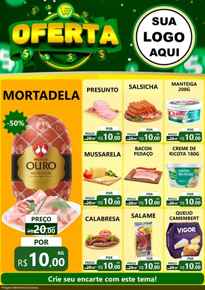 Modelo de Encarte para Encarte A4 Vertical com o tema Oferta para Frios e Laticínios