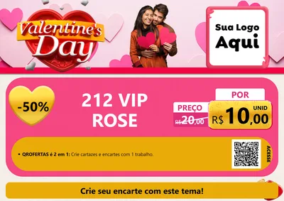 Modelo de Cartaz para Cartaz A4 Horizontal com o tema Valentine's Day para Perfumes