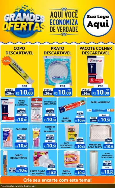 Modelo de Encarte para Encarte Grande com o tema Grandes Ofertas para Embalagens