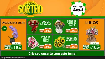 Modelo de TV para TV Horizontal com o tema Super Sorteio para Floricultura e jardim