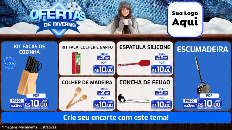Modelo de TV para TV Horizontal com o tema Ofertas de Inverno para Utilidades Domésticas