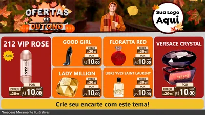 Modelo de TV para TV Horizontal com o tema Ofertas de Outono para Perfumes