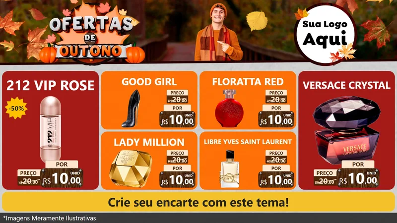 Modelo de TV para TV Horizontal com o tema Ofertas de Outono para Perfumes
