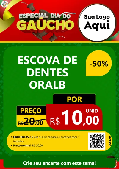 Modelo de Cartaz para Cartaz A4 Vertical com o tema Especial Dia do Gaúcho para Higiene Pessoal