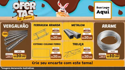 Modelo de TV para TV Horizontal com o tema Ofertas de Páscoa para Ferragens