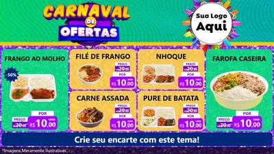 Modelo de TV para TV Horizontal com o tema Carnaval de Ofertas para Restaurante